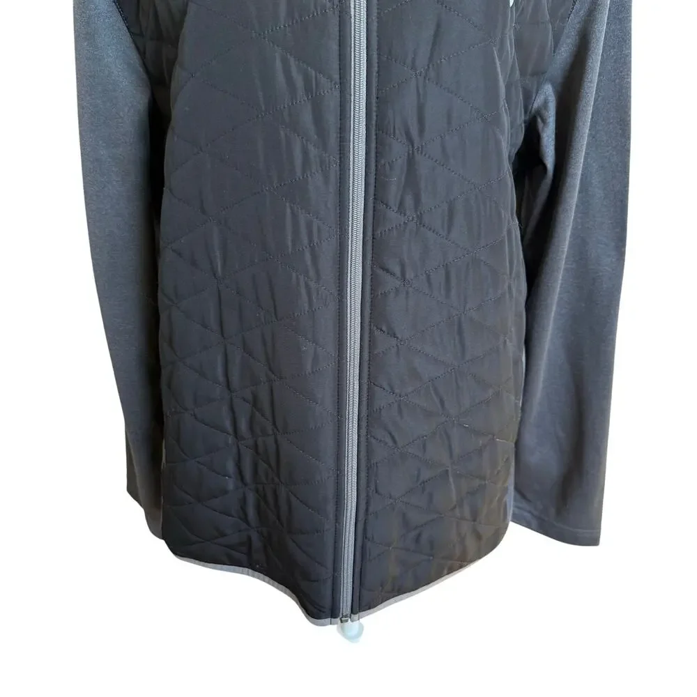 Callaway Jacket Men's Size Large Black Gray Full Zip Pockets Golf Quilted